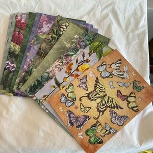 12  Blank Notecards 11 Designs Bird Beauties NO ENVELOPES  crafters,junk Journal